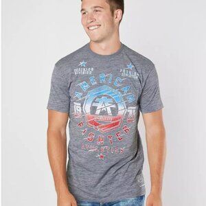 Buckle American Fighter Carter T-Shirt Men's Size Medium Heather Grey